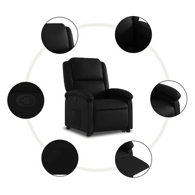 vidaXL Fauteuil inclinable Noir Similicuir