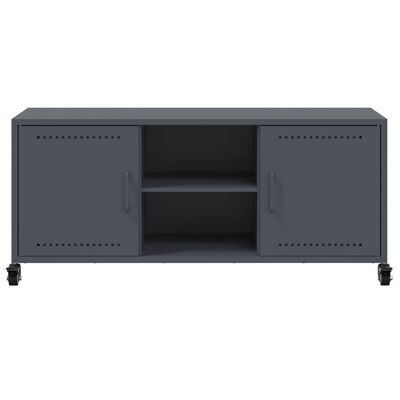 vidaXL Meuble TV anthracite 100,5x39x43,5 cm acier