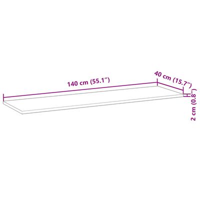 vidaXL Dessus de table 140x40x2 cm rectangulaire bois massif d'acacia