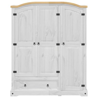 vidaXL Garde-robe Corona blanc 151,5x52x186 cm bois de pin massif