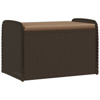 vidaXL Banc de rangement et coussin marron 80x51x52 cm résine tressée