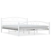vidaXL Cadre de lit avec tête de lit blanc 160x200 cm métal
