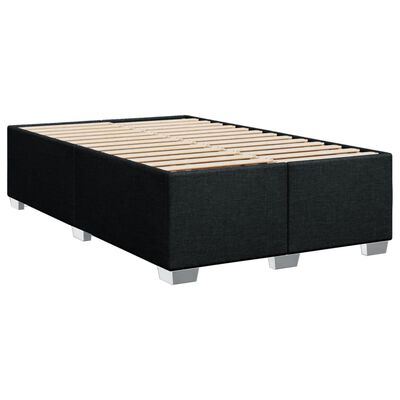 vidaXL Sommier à lattes de lit avec matelas Noir 120x200 cm Tissu