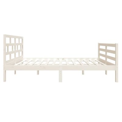 vidaXL Cadre de lit sans matelas blanc bois massif