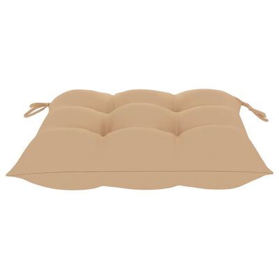 vidaXL Chaises de jardin lot de 4 et coussins beige bois teck solide