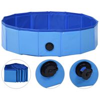 vidaXL Piscine pliable pour chiens Bleu 80x20 cm PVC