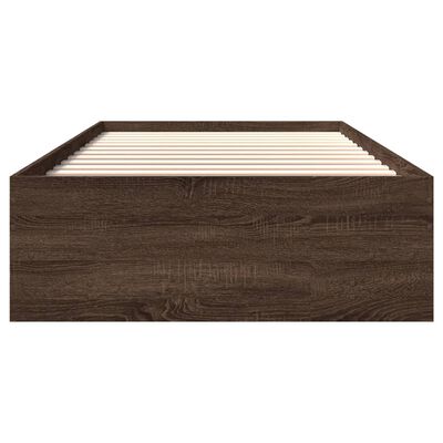 vidaXL Cadre de lit sans matelas chêne marron 75x190cm bois ingénierie