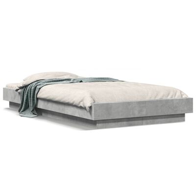 vidaXL Cadre de lit sans matelas gris béton 100x200 cm