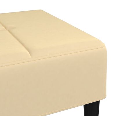 vidaXL Repose-pied Crème 78x56x32 cm Velours