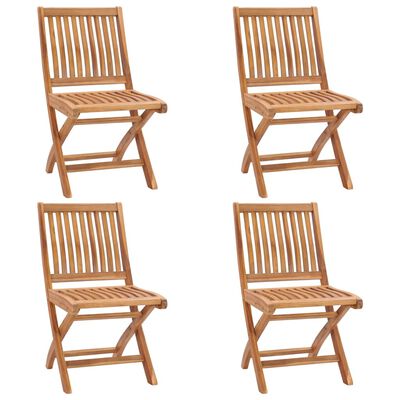 vidaXL Chaises pliables de jardin avec coussins lot de 4 Teck solide