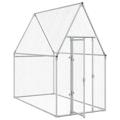 vidaXL Cage pour poules argenté 200x100x190 cm acier galvanisé