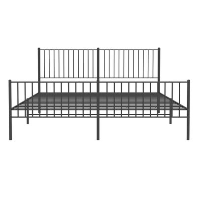 vidaXL Cadre de lit métal sans matelas avec pied de lit noir 180x200cm