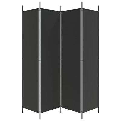 vidaXL Cloison de séparation 4 panneaux Noir 200x200 cm Tissu