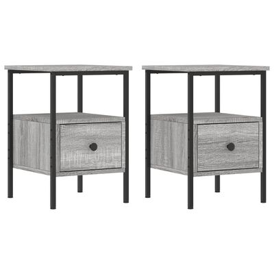 vidaXL Tables de chevet 2 pcs sonoma gris 34x36x50cm bois d'ingénierie