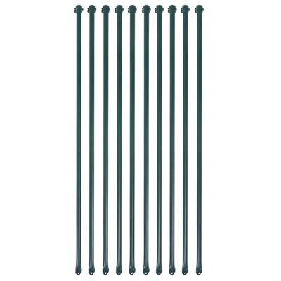 vidaXL Poteau de jardin 10 pcs 1 m Métal Vert