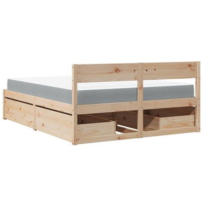 vidaXL Lit avec tiroirs et matelas 160x200 cm bois de pin massif