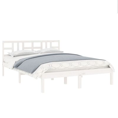 vidaXL Cadre de lit sans matelas blanc 180x200 cm bois massif