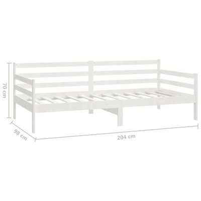 vidaXL Lit de jour sans matelas blanc bois de pin massif 90x200 cm