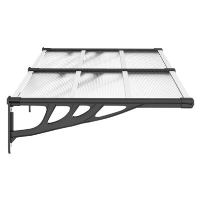 vidaXL Auvent de porte Noir et transparent 152,5x90 cm Polycarbonate