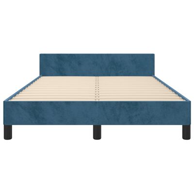 vidaXL Cadre de lit sans matelas bleu foncé 120x190 cm velours