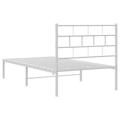 vidaXL Cadre de lit métal sans matelas et tête de lit blanc 107x203 cm