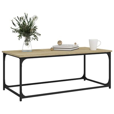 vidaXL Table basse Chêne sonoma 102x50x40 cm Bois d'ingénierie et fer