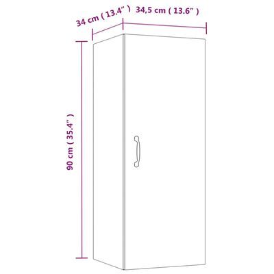 vidaXL Armoire murale suspendue Blanc 34,5x34x90 cm Bois d'ingénierie