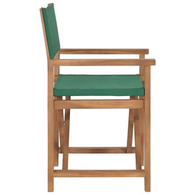 vidaXL Chaises de metteur en scène lot de 2 Bois de teck massif Vert