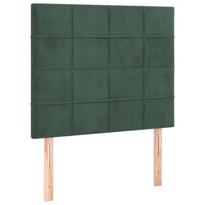 vidaXL Tête de lit à LED Vert foncé 100x5x118/128 cm Velours