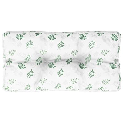 vidaXL Coussin de palette motif de feuilles 80x40x12 cm tissu