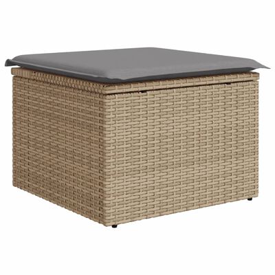 vidaXL Salon de jardin avec coussins 9pcs mélange beige résine tressée