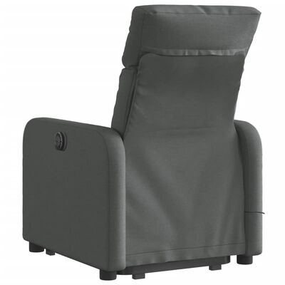 vidaXL Fauteuil inclinable de massage électrique Gris foncé Tissu