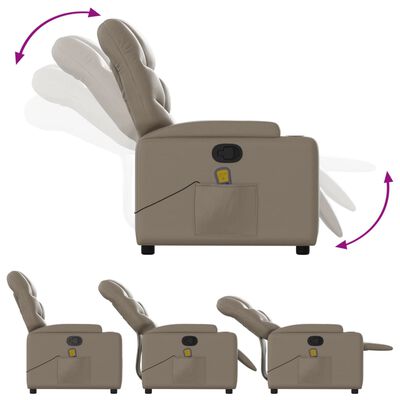 vidaXL Fauteuil inclinable de massage Cappuccino Similicuir