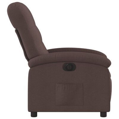 vidaXL Fauteuil inclinable électrique Marron foncé Tissu