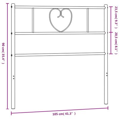 vidaXL Tête de lit métal noir 100 cm