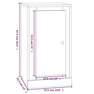 vidaXL Buffets 2 pcs noir 37,5x35,5x67,5 cm bois d'ingénierie