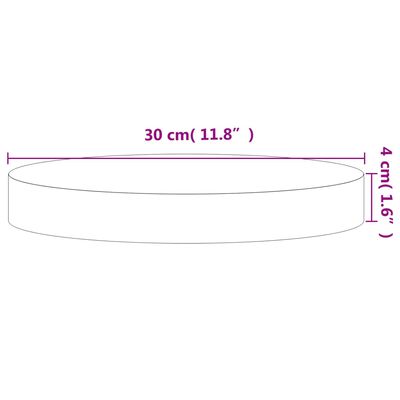 vidaXL Dessus de table Ø30x4 cm rond bois massif de hêtre