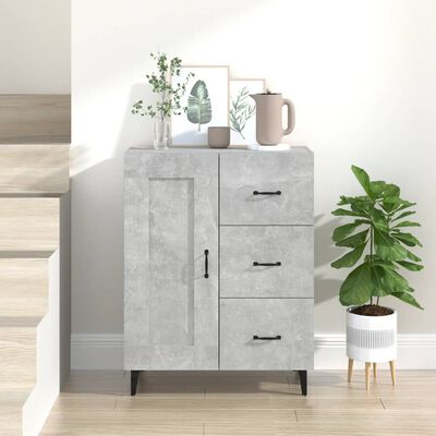 vidaXL Buffet Gris béton 69,5x34x90 cm Bois d'ingénierie