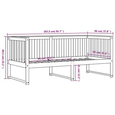 vidaXL Lit de jour sans matelas blanc 90x200 cm bois de pin massif