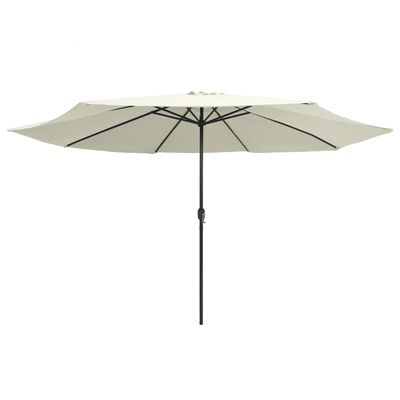 vidaXL Parasol de jardin avec mât en métal 390 cm blanc sable