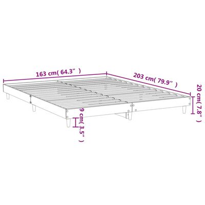 vidaXL Cadre de lit sans matelas chêne sonoma 160x200 cm