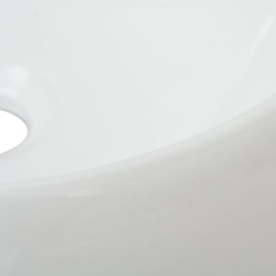 vidaXL Lavabo de salle de bain avec mitigeur Céramique Rond Blanc