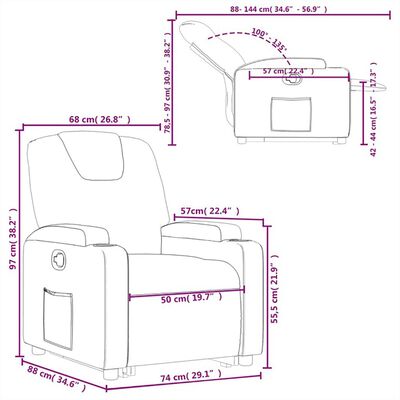 vidaXL Fauteuil inclinable Noir Similicuir