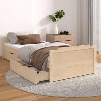 vidaXL Cadre de lit sans matelas bois de pin massif 90x200 cm