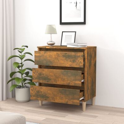 vidaXL Buffet Chêne fumé 60x35x69 cm Bois d'ingénierie