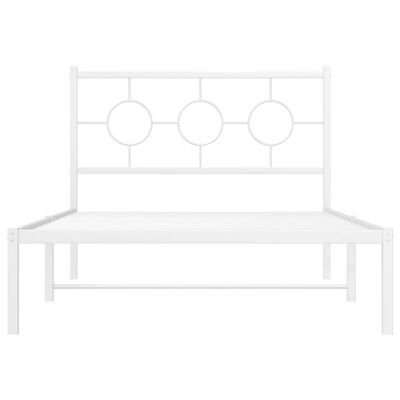 vidaXL Cadre de lit métal sans matelas et pied de lit blanc 107x203 cm