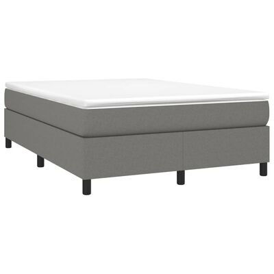 vidaXL Sommier à lattes de lit avec matelas Gris foncé 140x190cm Tissu