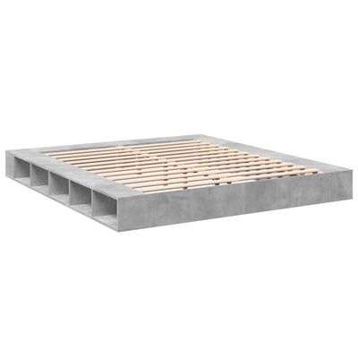 vidaXL Cadre de lit sans matelas gris béton 180x200 cm