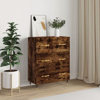 vidaXL Buffet chêne fumé 69,5x34x90 cm bois d'ingénierie