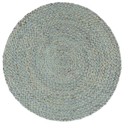 vidaXL Napperons 6 pcs Vert olive Plain 38 cm Rond Jute